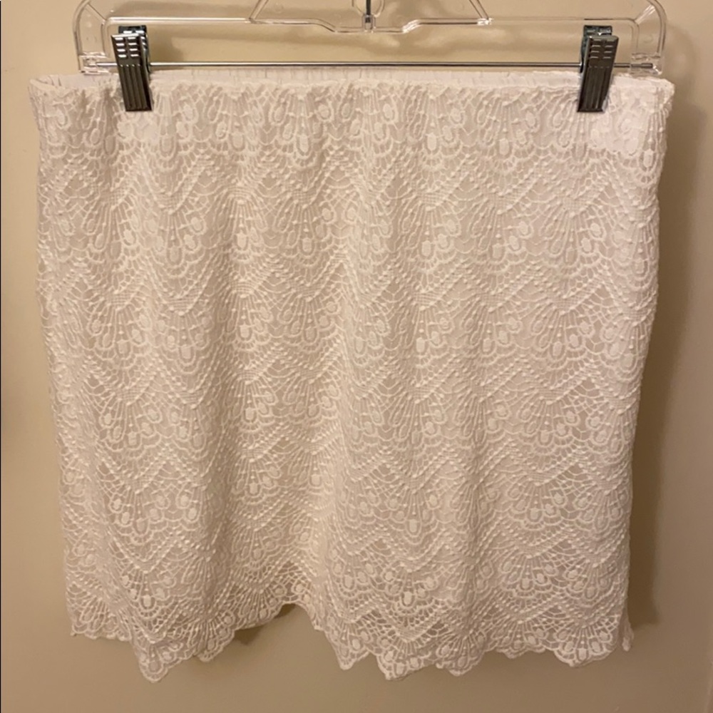 Jcrew scalloped lace skirt